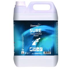 SURE Interior &amp; Surface Cleaner är ett miljömärkt oparfymerat koncentrerat allrengöringsmedel för hårda ytor  - 5 liter/st  (5 000 ml)